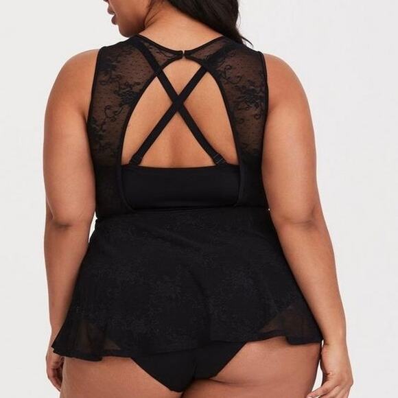 Torrid Black Lace Push-Up One Piece Swimsuit Size 3X - Picture 9 of 16